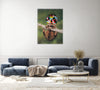 Decorative Canvas Print: 'Baby Raccoon with Rainbow Pom Poms