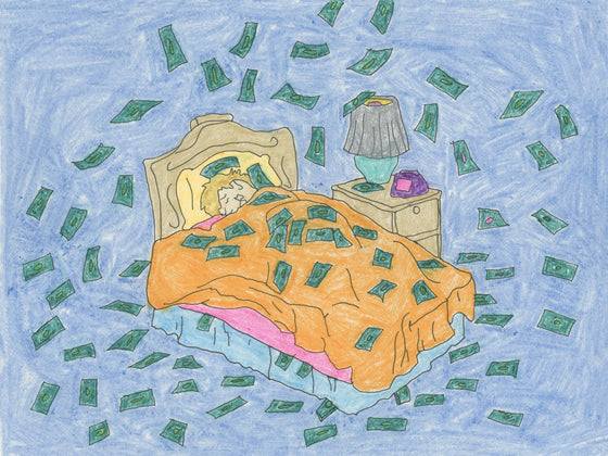 Canvas Print: 'Money While I Sleep' - Artistic Representation