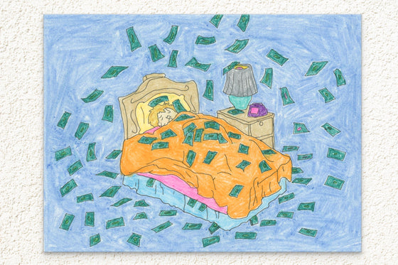 Canvas Print: 'Money While I Sleep' - Artistic Representation