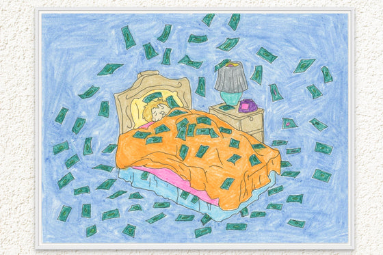 Canvas Print: 'Money While I Sleep' - Artistic Representation