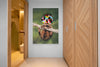 Decorative Canvas Print: 'Baby Raccoon with Rainbow Pom Poms