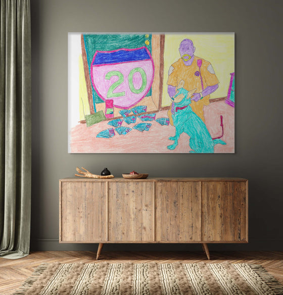 High-Quality Canvas: 'Drug Dog #3' - Perfect for Home or Office