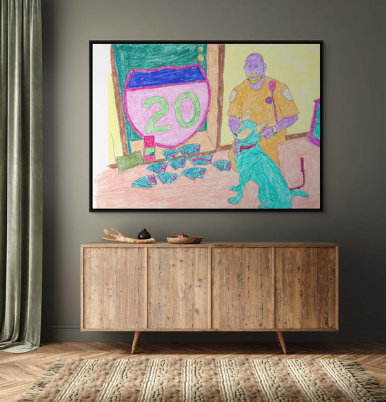 High-Quality Canvas: 'Drug Dog #3' - Perfect for Home or Office