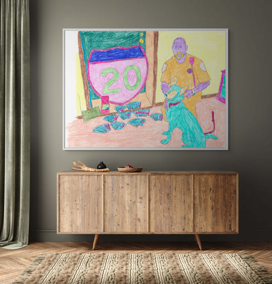 High-Quality Canvas: 'Drug Dog #3' - Perfect for Home or Office