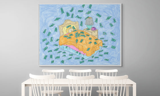 Canvas Print: 'Money While I Sleep' - Artistic Representation